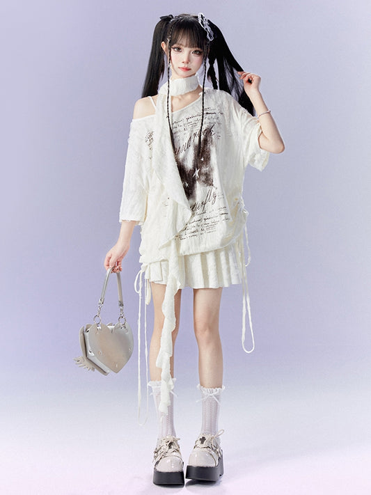 Light Apricot Wasteland Punk Short Skirt