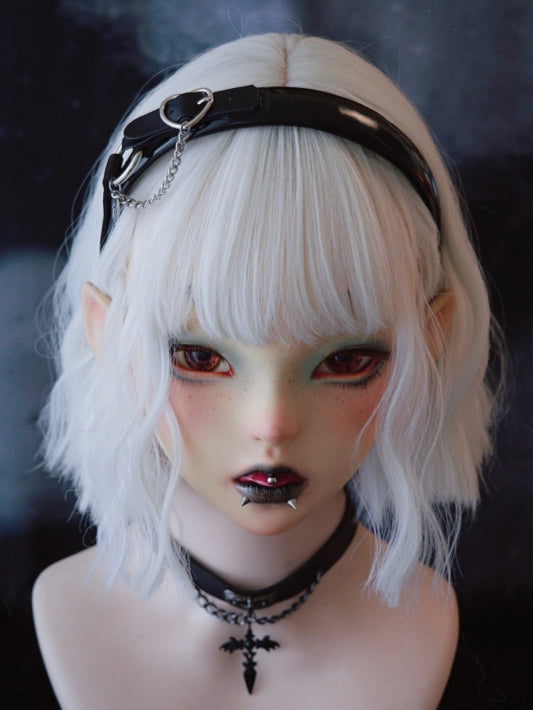 Black Gothic Buckle Decorated With Heart Charm KC