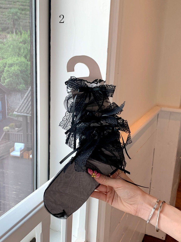 Purple/Black/Pink/White/Green/Lace Bowknot Socks