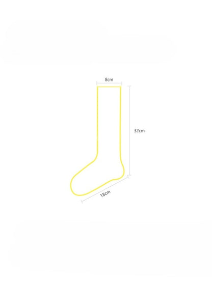 Gray/White/Wine Red/Black Floral Pattern Under-knee Stockings