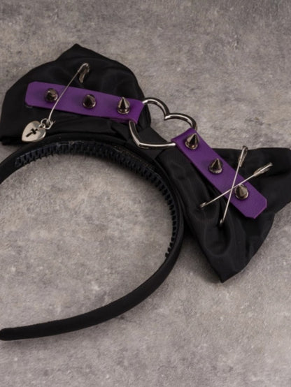 Black And Purple Heart Buckle With Studs KC