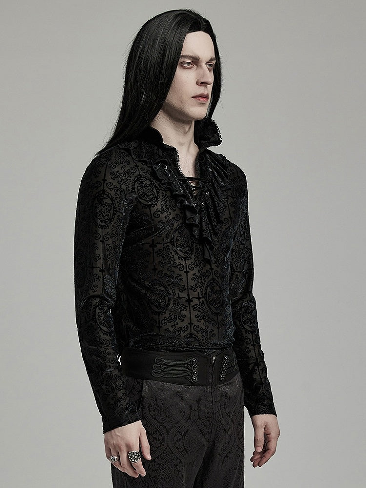 Black Goth High Collar T-shirt