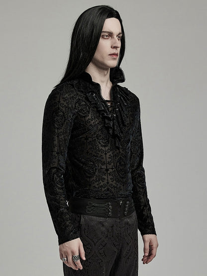 Black Goth High Collar T-shirt