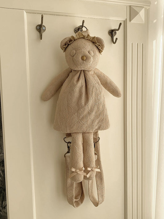 Brown Teddy Bear Backpack / Crossbody Bag