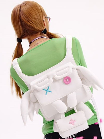 Black/White Yumi Kawaii Cross Elf Wings Bag