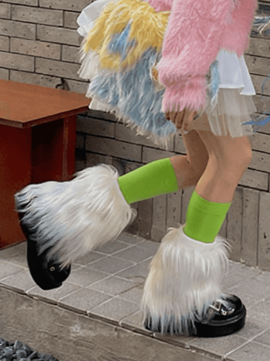 White Y2K 20CM/30CM/40CM Shaggy Leg Warmers