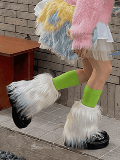 White Y2K 20CM/30CM/40CM Shaggy Leg Warmers