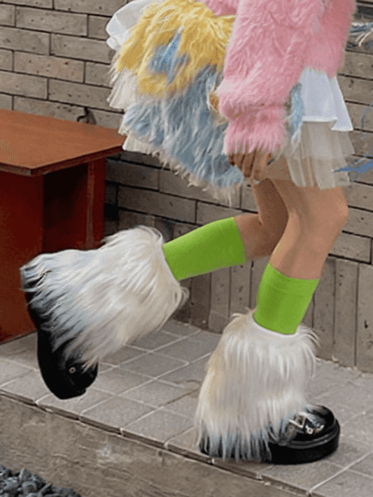 White Y2K 20CM/30CM/40CM Shaggy Leg Warmers
