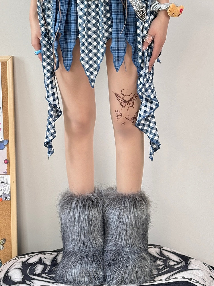 Nude Y2K Butterfly Print Tights