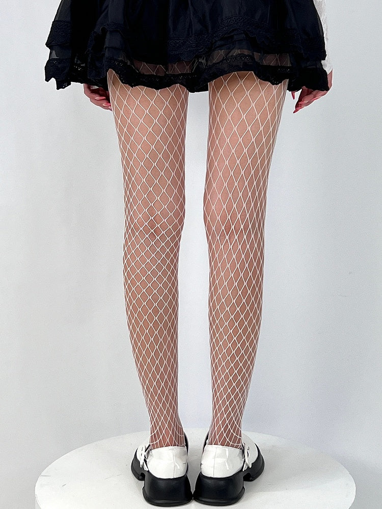 Black/White Y2K Regular Version Fishnet Tights