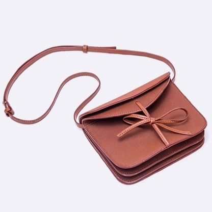 Warmy Brown Bow Phone Pouch - Crossbody Style
