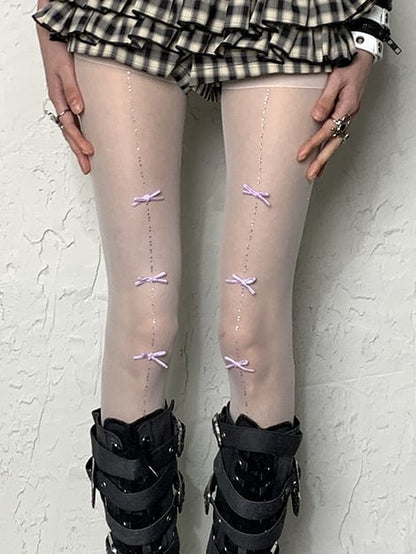 Y2K Bowknot Tights 4 Color Options