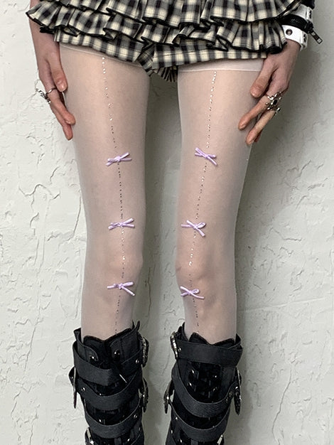 Y2K Bowknot Tights 4 Color Options