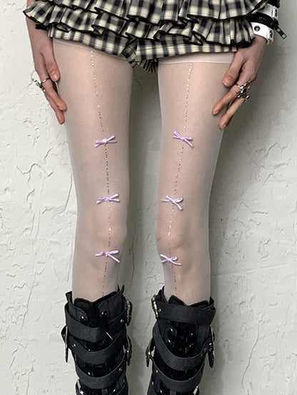 Y2K Bowknot Tights 4 Color Options