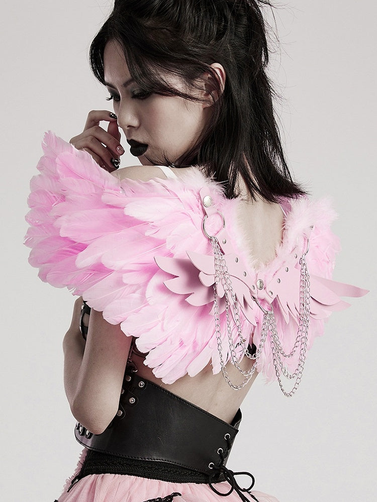 Pink Punk Feather Wing Harness
