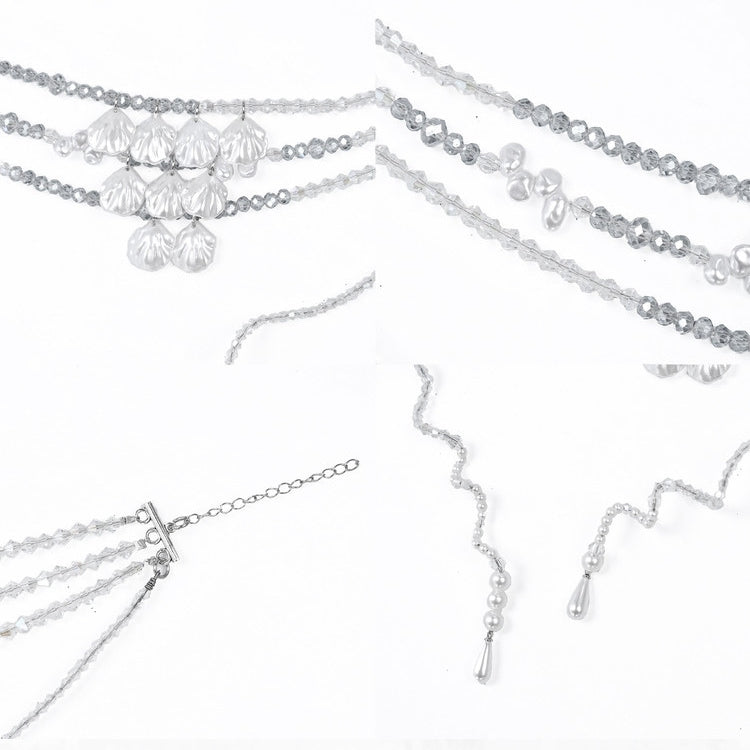 Sea Shell Pendants Fairy Kei Layered Beaded Necklace