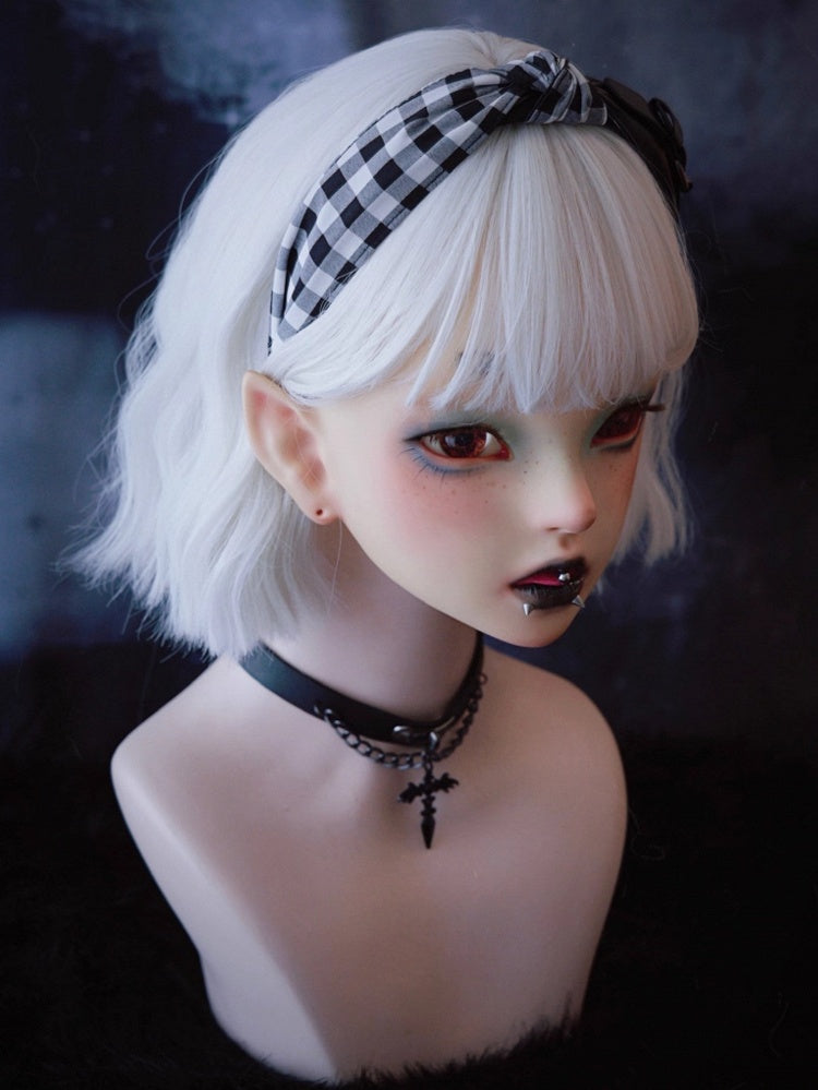 Black Gothic Plaid Pattern Buckle Decorated KC