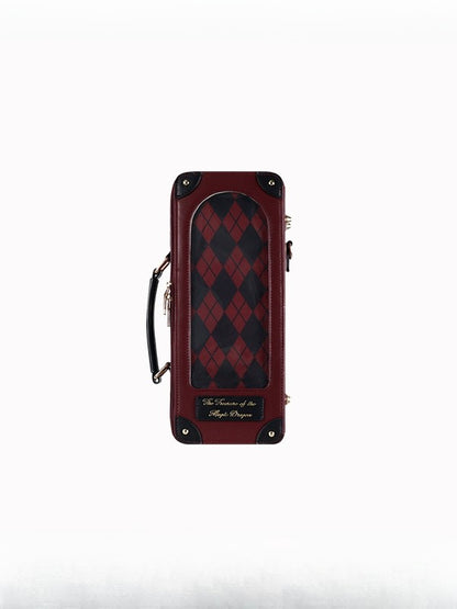 Black&Red Diamond Pattern 1/6 Scale BJD Doll Bag with Two Straps