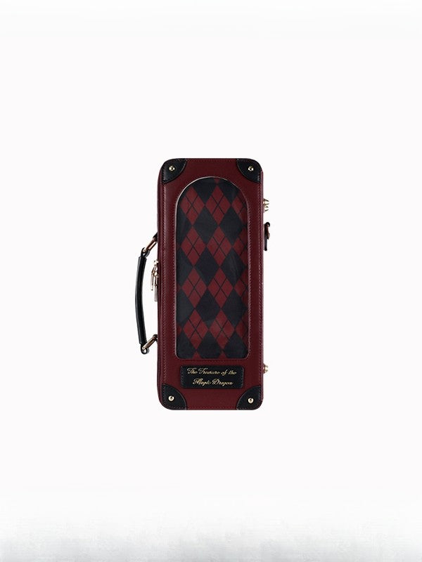 Black&Red Diamond Pattern 1/6 Scale BJD Doll Bag with Two Straps