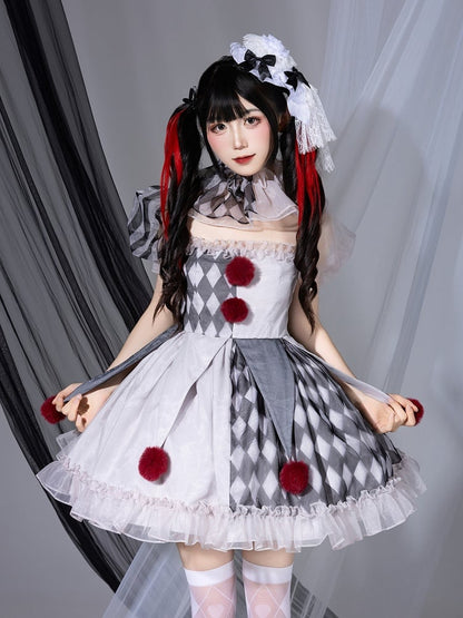 Halloween Clown Lolita Dress Black and White Pennywise Vibes