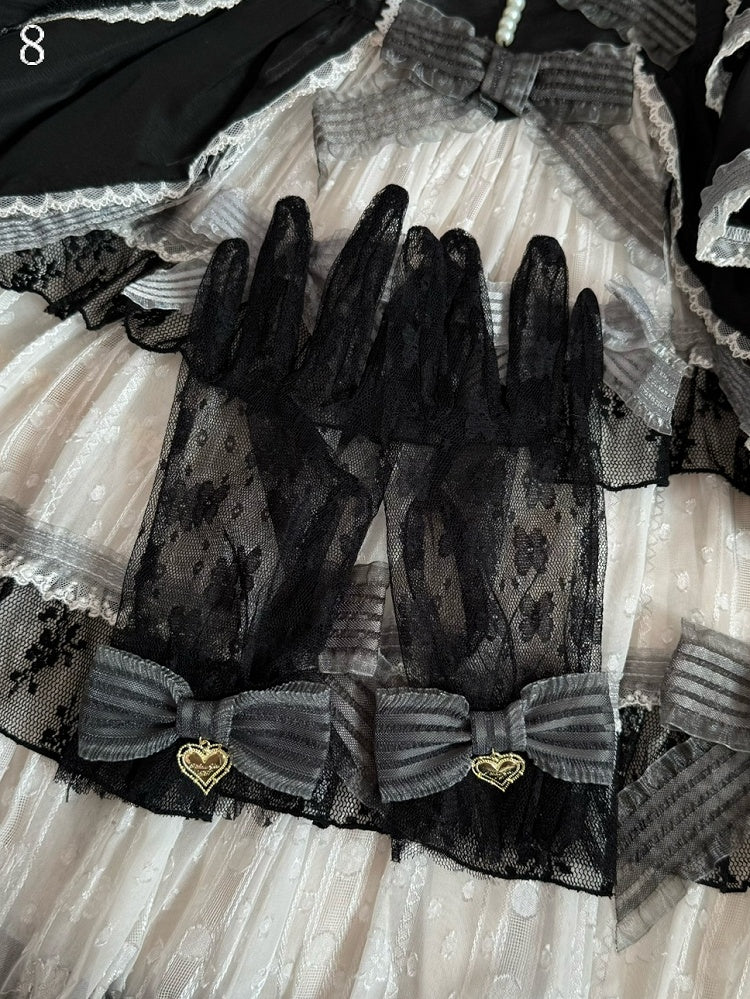 16 Options Crown/Heart Charm Bowknot Lace Gloves