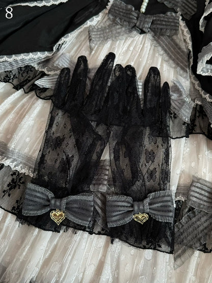 16 Options Crown/Heart Charm Bowknot Lace Gloves