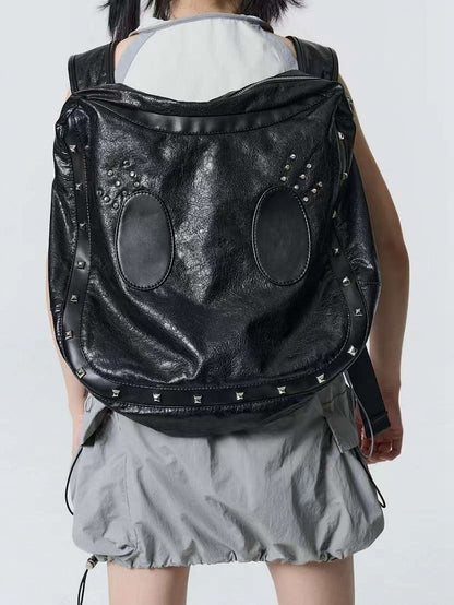Black Punk Studs Large Capacity Bunny Crossbody