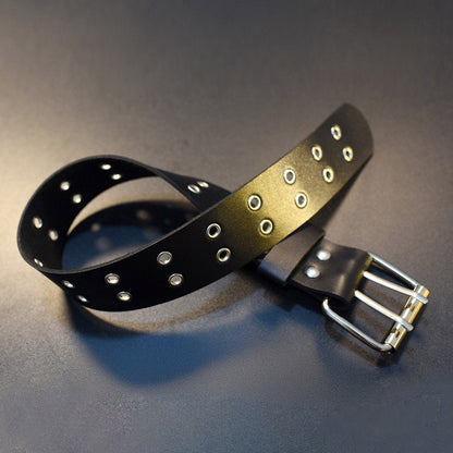 Black Cyberpunk Gothic Double-Buckle PU Garter