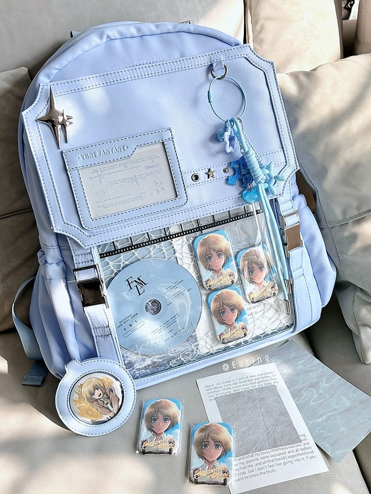 Light Blue Stars Large Capacity Ita Backpack