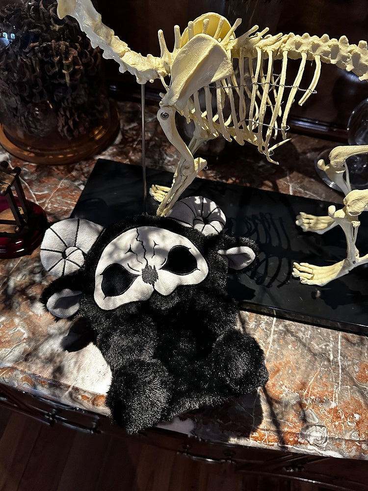 Black and White Grim Reaper Y2K Gothic Plush Doll Bag