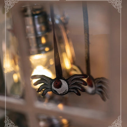 Large/Small Spider Embroidery Black and Red Hairclip/Brooch