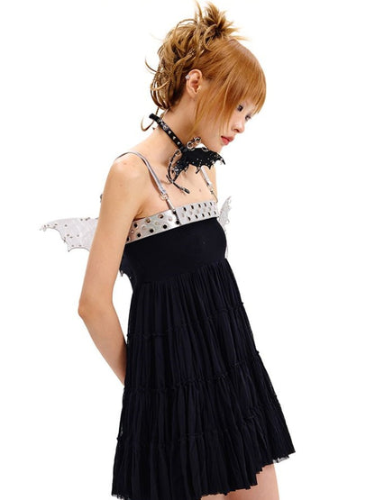 Punk Black/Silver Butterfly  PU Choker