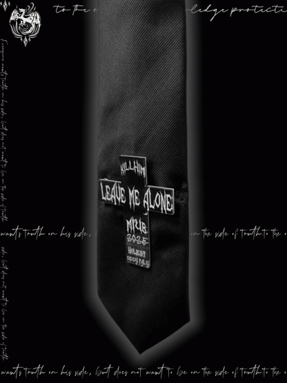 Y2K Black Punk Cross Applique Tie