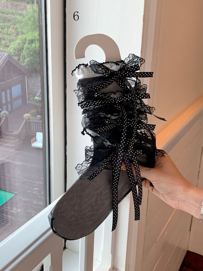 Purple/Black/Pink/White/Green/Lace Bowknot Socks