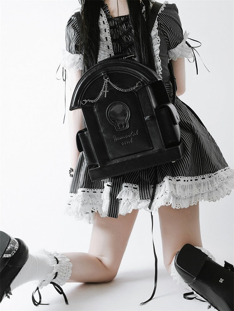 Black Gothic Tombstone-shaped Ita Backpack