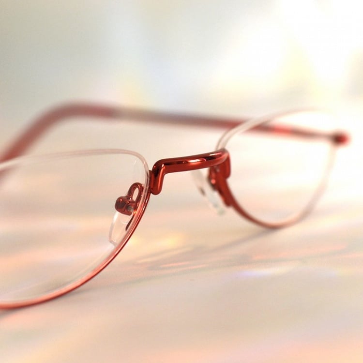 Wine Red Cyberpunk Semi-rimless Glasses