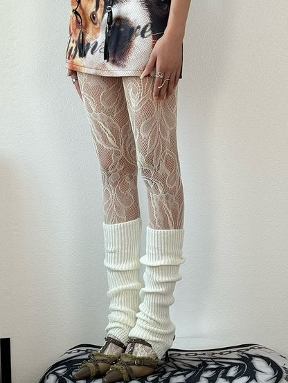 5 Color Options Y2K Asymmetrical Design Tights