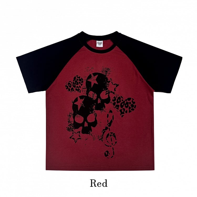 6 Colors Colorblock Design Loose Graphic T-Shirt