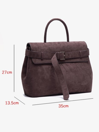 Elegant Vintage Brown Bag With Buckle Closure