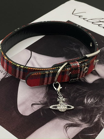 Red Plaid Punk Choker