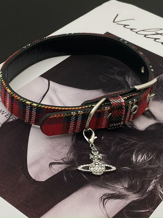 Red Plaid Punk Choker