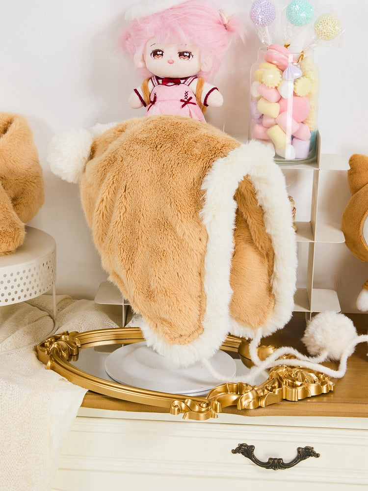 Yellow Winter Cute Pompoms Plush Hat