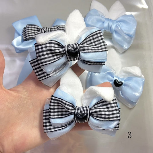 Clearance-Option #3 Alice Blue Plush Bunny Ear Design Hairclip