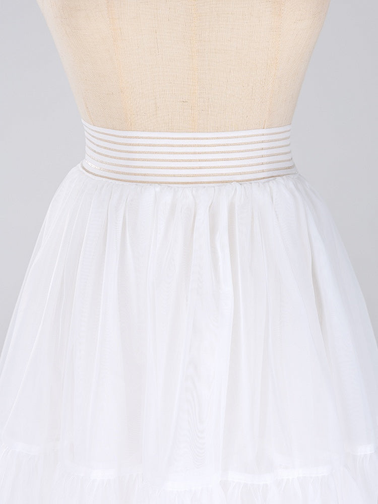 White 85cm Daily A-line Long Layered Petticoat