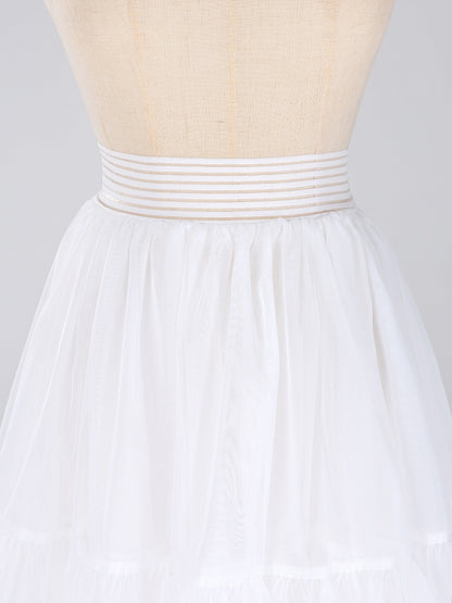 White 85cm Daily A-line Long Layered Petticoat