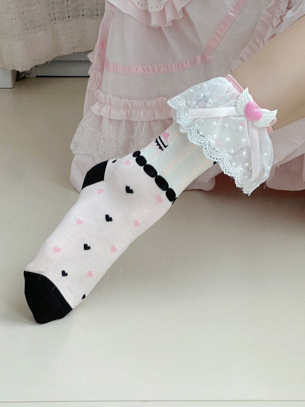 19 Options Colorful Lolita Calf Socks With Bowknot Details And Lace Cuffs