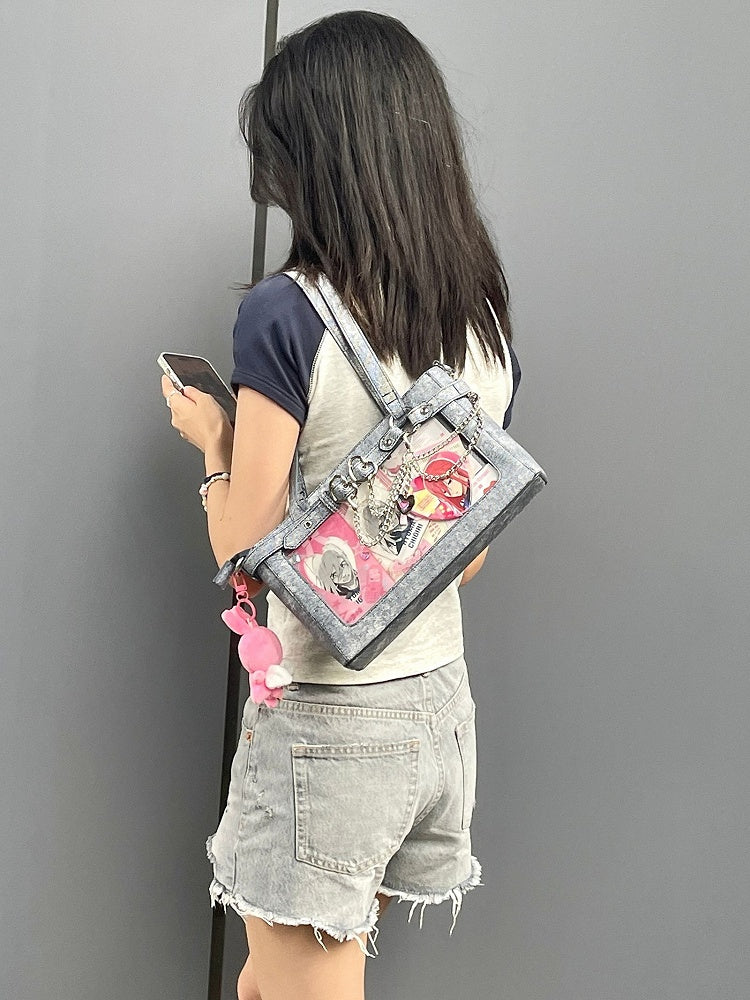 Detachable Chains Dusty Blue Ita Shoulder Bag