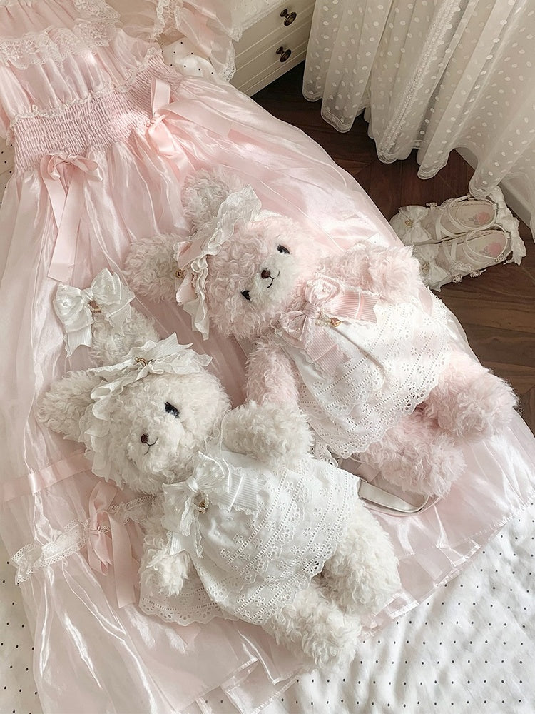 Sweet White Bunny Bag for Lolita - Multi-Way Wear with Interchangeable Outfits & Bows