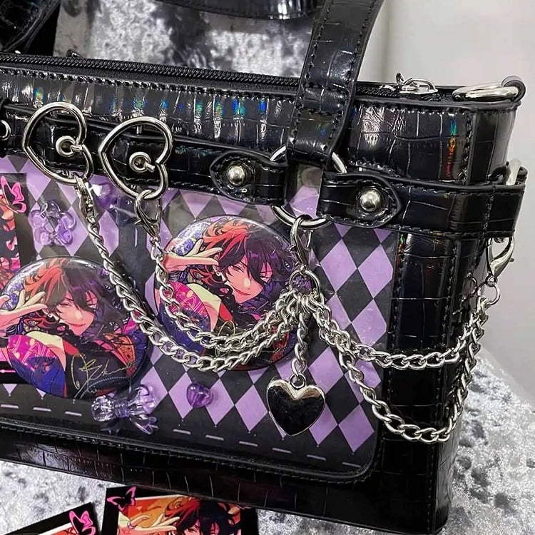 Detachable Chains Black Ita Shoulder Bag