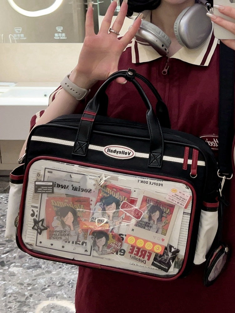 Black & Red Ita Bag with Volleyball Design Charm